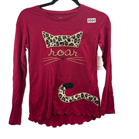 WONDER NATION GIRLS SHIRT SIZE L (10-12) COLOR RED LONG SLEEVE - Picture 1 of 12